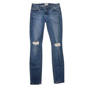 Paige Verdugo Ultra Skinny Jeans Women's 29‎ Blue Denim Distressed Retro Stretch